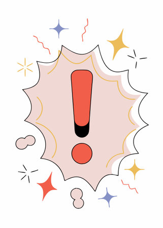 Exclamation mark icon in comic style Danger alarm concept illustration art on white backgroundのイラスト素材