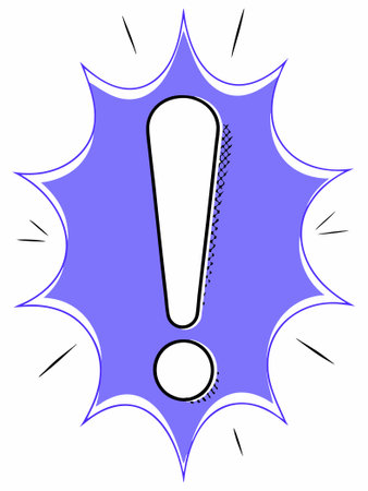 Exclamation mark icon in comic style Danger alarm concept illustration art on white backgroundのイラスト素材