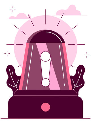 Emergency alarm icon in flat style Alert lamp concept illustration vector art on white background