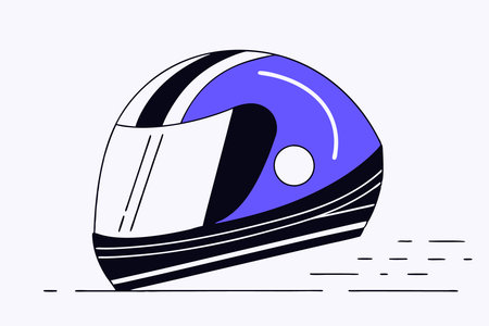 Motorcycle helmet icon in flat style concept illustration vector art on white background