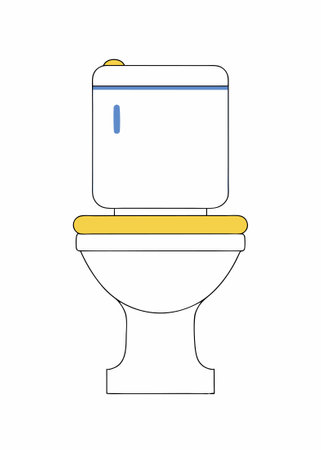 Toilet bowl icon in flat style concept illustration vector art on white backgroundのイラスト素材