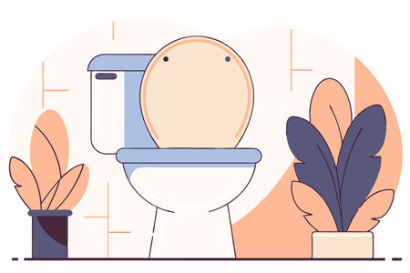 Toilet bowl icon in flat style concept illustration vector art on white backgroundのイラスト素材