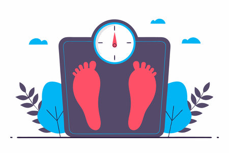 Bathroom weight scale icon in flat style Mass measurement concept illustration vector art on white backgroundのイラスト素材
