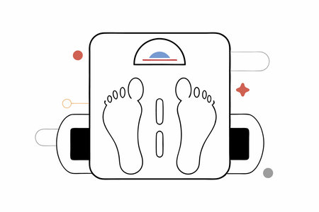 Bathroom weight scale icon in flat style Mass measurement concept illustration vector art on white...