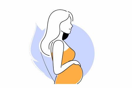 Silhouette of a pregnant woman concept illustration vector art on white backgroundのイラスト素材