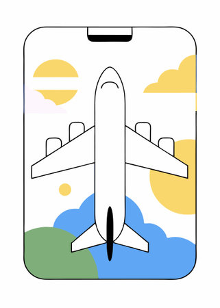 Flat design airplane silhouette concept illustration vector art on white backgroundのイラスト素材