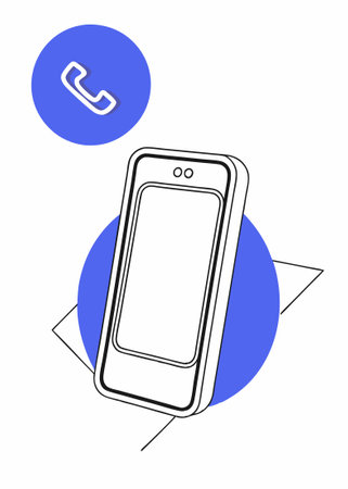 Phone flat Icon Sign Phone concept illustration vector art on white backgroundのイラスト素材