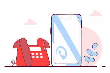 Phone flat Icon Sign Phone concept illustration vector art on white backgroundのイラスト素材