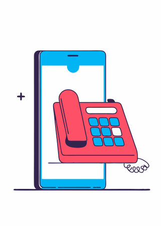 Phone flat Icon Sign Phone concept illustration vector art on white backgroundのイラスト素材