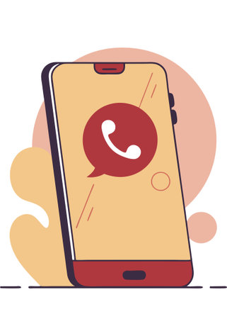 Phone flat Icon Sign Phone concept illustration vector art on white backgroundのイラスト素材
