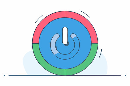 Power icon concept illustration vector art on white backgroundのイラスト素材