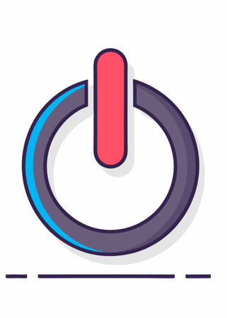 Power icon concept illustration vector art on white backgroundのイラスト素材