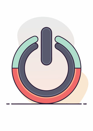 Power icon concept illustration vector art on white backgroundのイラスト素材
