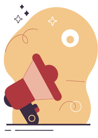 Special offer label icon in flat style Megaphone with discount concept illustration vector art on white backgroundのイラスト素材