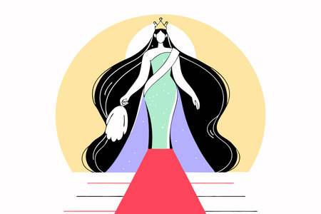 Queen of beauty. Miss universe concept illustration vector art on white backgroundのイラスト素材