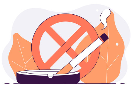 No smoking concept illustration vector art on white backgroundのイラスト素材