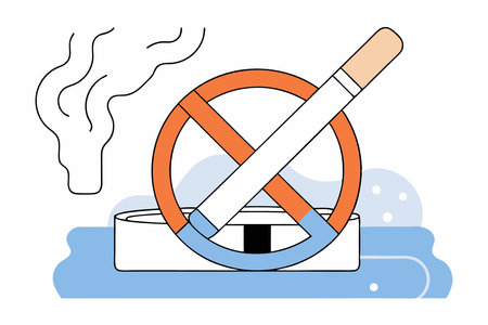 No smoking concept illustration vector art on white backgroundのイラスト素材