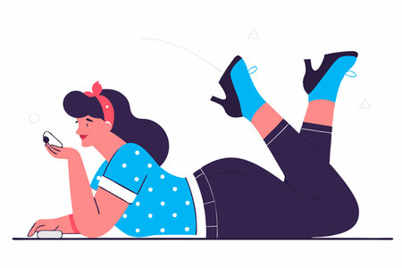 Pinup girl concept illustration vector art on white backgroundのイラスト素材