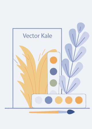 Kale watercolor paint concept illustration vector art on white backgroundのイラスト素材