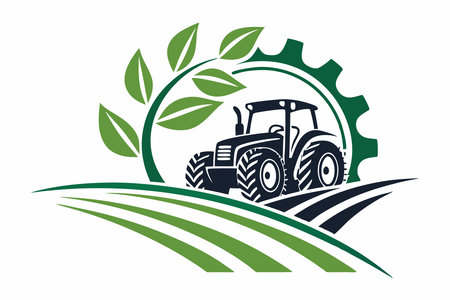 The agriculture company logo for the modern farm industry concept illustration vector art on white backgroundのイラスト素材