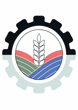 The agriculture company logo for the modern farm industry concept illustration vector art on white backgroundのイラスト素材