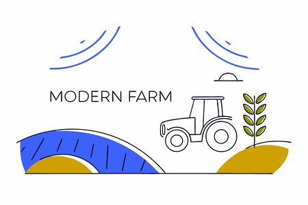 The agriculture company logo for the modern farm industry concept illustration vector art on white backgroundのイラスト素材