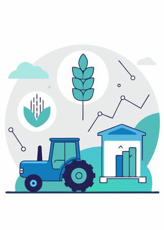 The agriculture company logo for the modern farm industry concept illustration vector art on white backgroundのイラスト素材