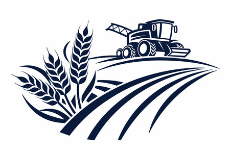 The agriculture company logo for the modern farm industry concept illustration vector art on white backgroundのイラスト素材