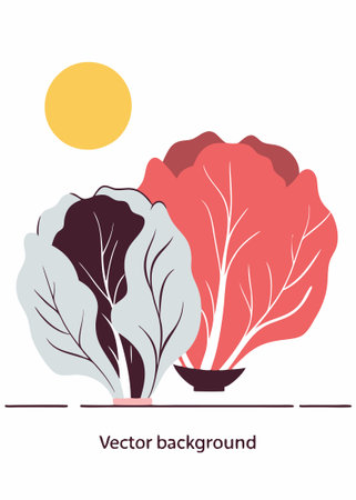 Cabbage watercolor paint concept illustration vector art on white backgroundのイラスト素材