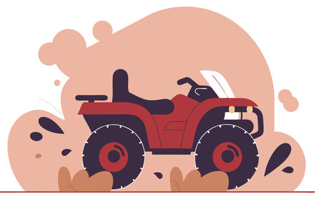 Atv drift watercolor paint concept illustration vector art on white backgroundのイラスト素材