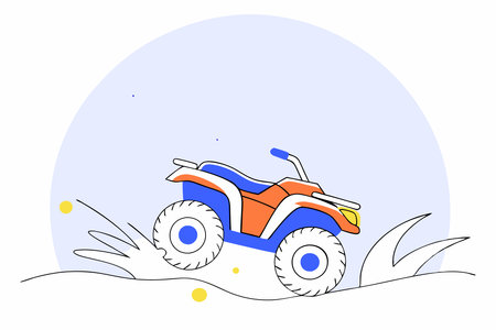 Atv drift watercolor paint concept illustration vector art on white backgroundのイラスト素材
