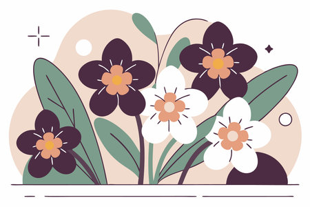 Forget-me-not flowers watercolor paint concept illustration vector art on white backgroundのイラスト素材