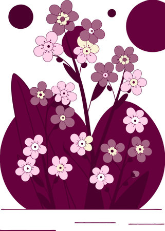 Forget-me-not flowers watercolor paint concept illustration vector art on white backgroundのイラスト素材