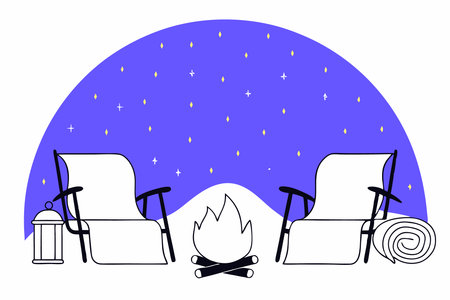 inspired by summer season and cozy vibes concept illustration vector art on white backgroundのイラスト素材