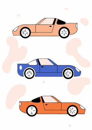 Sport car watercolor paint concept illustration vector art on white backgroundのイラスト素材