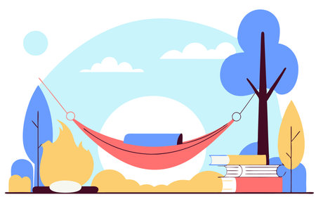 inspired by summer season and cozy vibes concept illustration vector art on white backgroundのイラスト素材