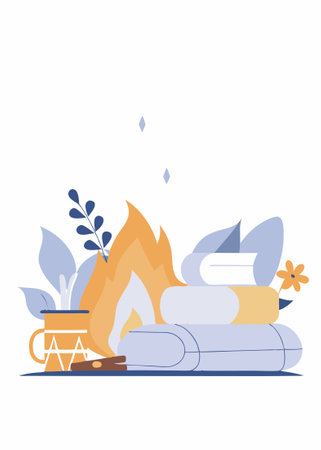 inspired by summer season and cozy vibes concept illustration vector art on white backgroundのイラスト素材