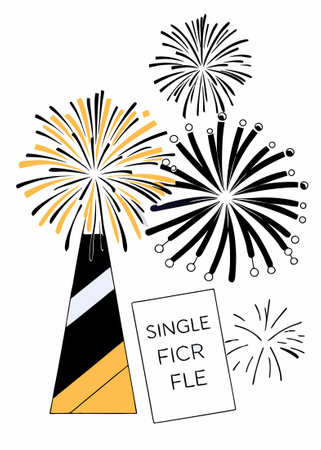A firework bursting in vibrant colors with glowing effects, isolated as a single vector file concept illustration vector art on white backgroundのイラスト素材