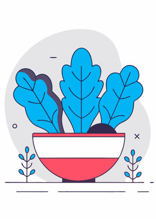 Kale concept illustration vector art on white backgroundのイラスト素材