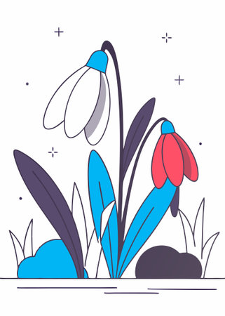Snowdrop concept illustration vector art on white backgroundのイラスト素材