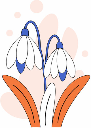 Snowdrop concept illustration vector art on white backgroundのイラスト素材