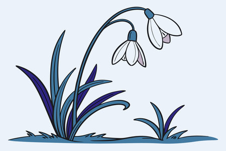 Snowdrop concept illustration vector art on white backgroundのイラスト素材