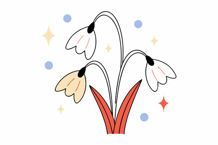Snowdrop concept illustration vector art on white backgroundのイラスト素材
