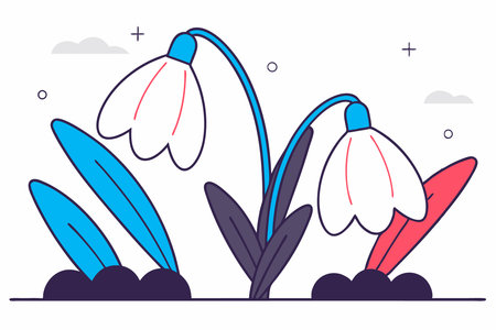 Snowdrop concept illustration vector art on white backgroundのイラスト素材