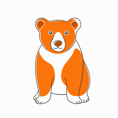 Minimalist Bear on white backgroundのイラスト素材