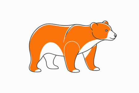 Minimalist Bear on white backgroundのイラスト素材