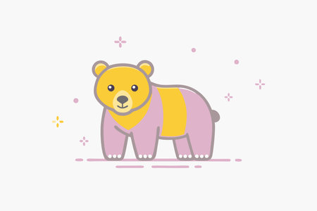 Minimalist Bear on white backgroundのイラスト素材