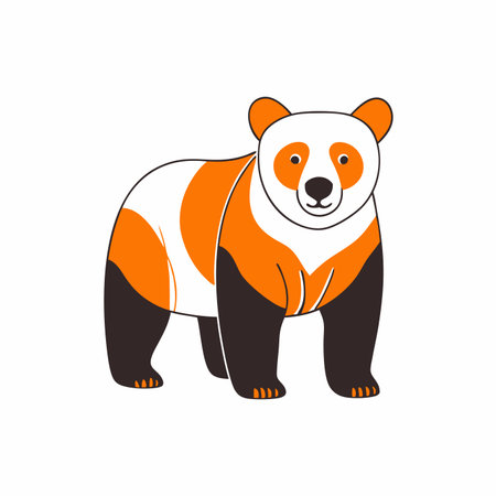 Minimalist Bear on white backgroundのイラスト素材