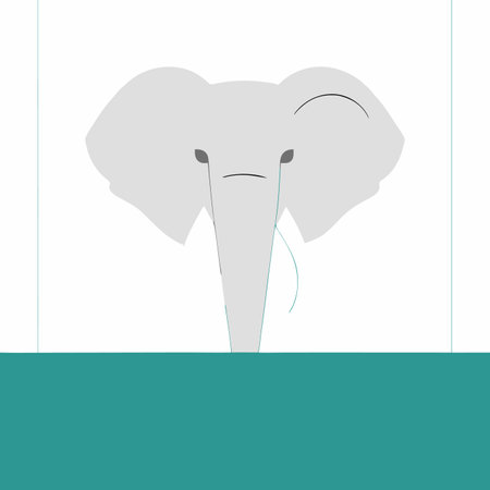 Minimalist Elephant on white backgroundのイラスト素材