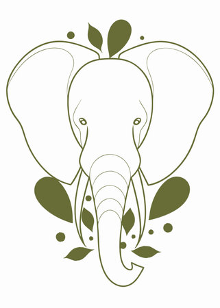 Minimalist Elephant on white backgroundのイラスト素材
